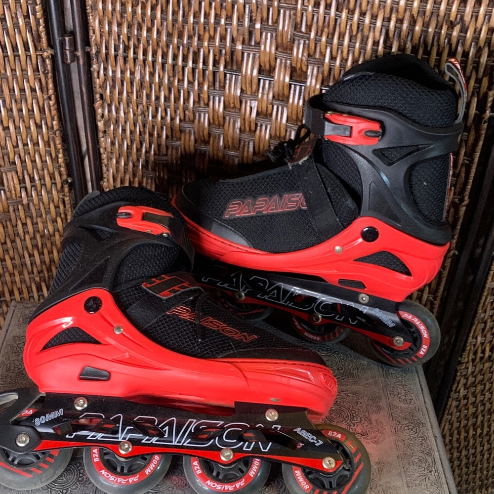 Papaison Rollerblades Red and Black Size 8.5-12